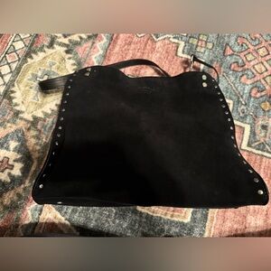AMERICAN LEATHER CO. Lenox Studded
Satchel - GENUINE Black Suede